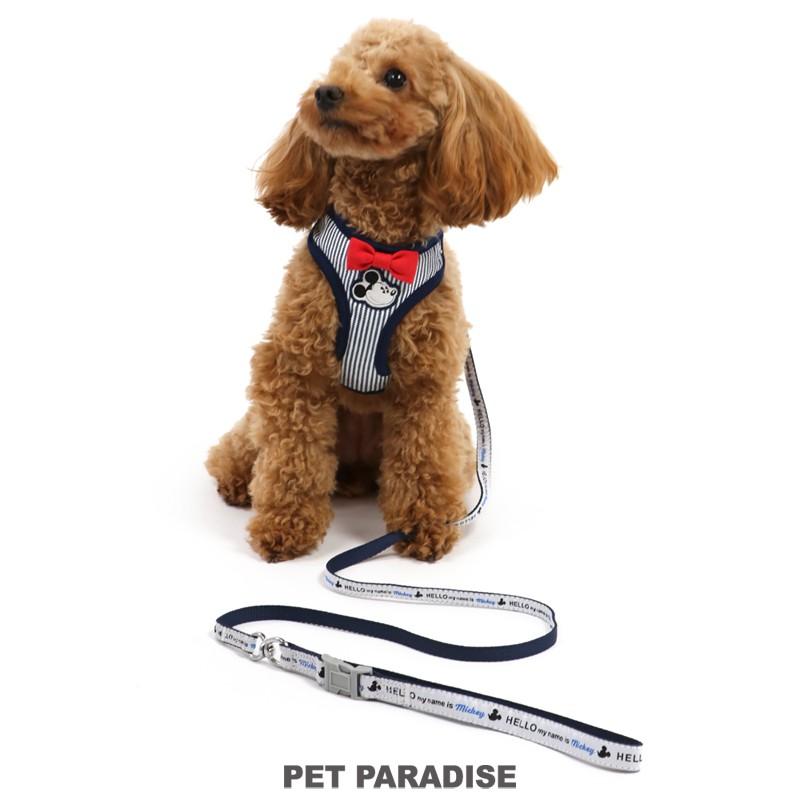犬 ハーネス リード 小型犬 ｓ おしゃれ ブランド ディズニー リード付き 一体型 簡単装着 猫 ミッキーマウス ヒッコリー ハイクオリティ