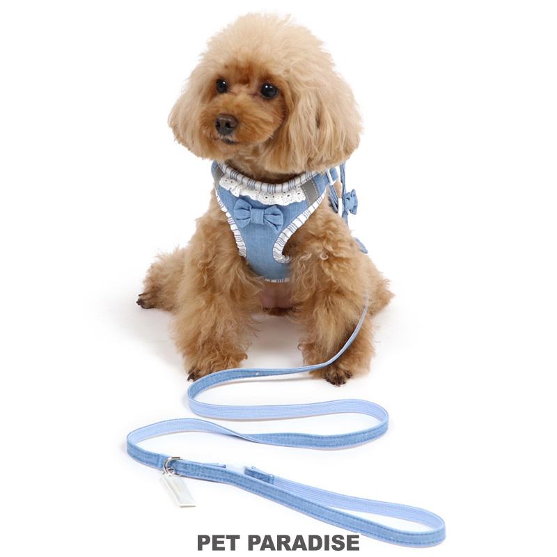 犬 ハーネス リード 小型犬 ｓｓ おしゃれ ブランド リード付き 光る 反射 安全 一体型 簡単装着 猫 フリル デニム ハーネス リード ペットパラダイス 通販 Yahoo ショッピング