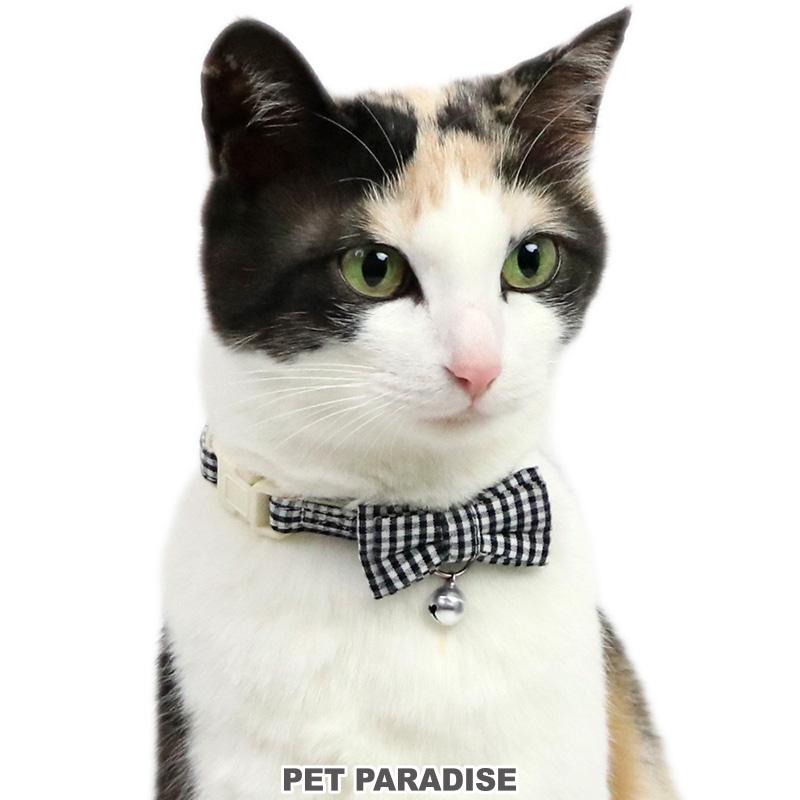赤チェック、わんちゃん猫ちゃん用襟付き首輪 PET PARADISE 【BF限定】 猫 首輪 ギンガムチェック 小 中 レッド