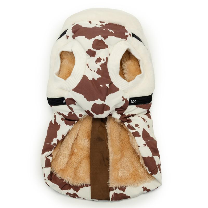 Lee（リー） 犬 服 冬 牛柄 アウターハーネス 背中開き 小型犬 | 秋冬