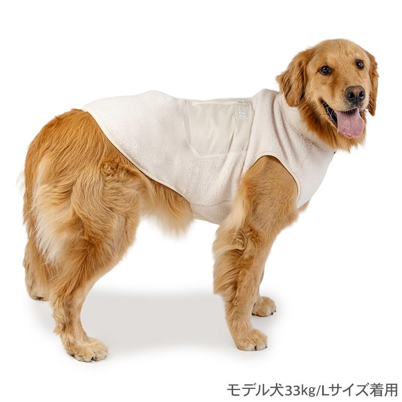 Lee（リー） 犬 服 冬 ジップ ボアベスト 中型犬 大型犬 | 背中開き