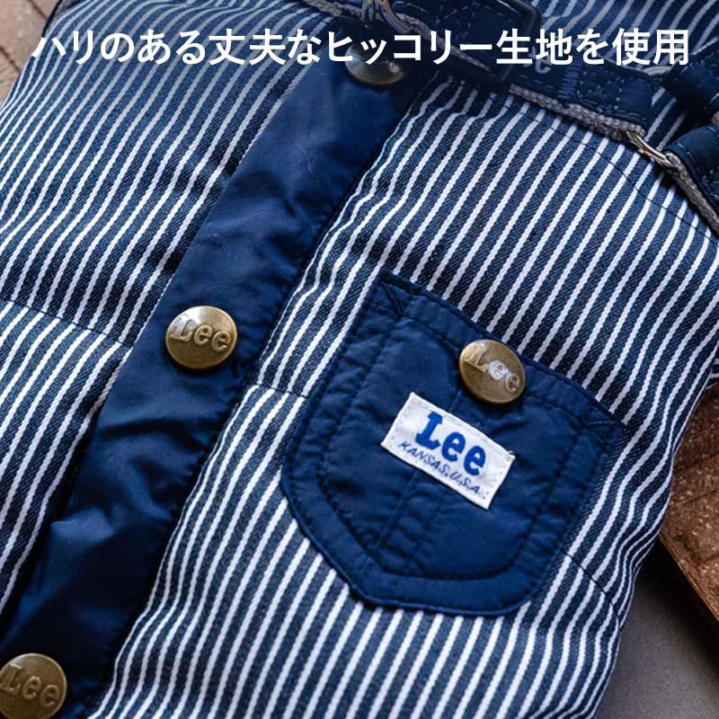 Lee（リー） 犬 服 冬 ヒッコリー アウターハーネス 小型犬 | ネイビー