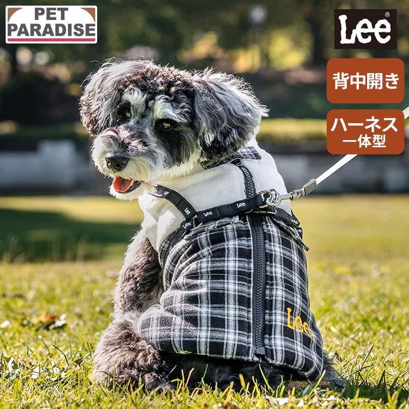 Lee（リー） 犬 服 冬 チェック アウターハーネス 小型犬 | ブラック