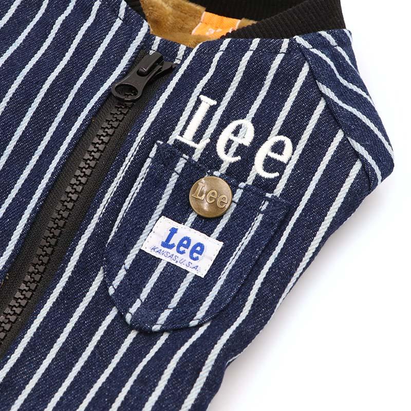 Lee（リー） 犬 服 春 ストライプ ブルゾン 背中開き 小型犬