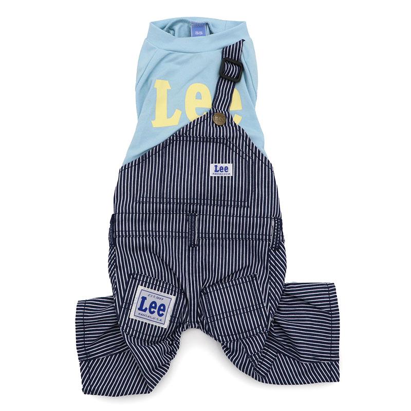 Lee（リー） 犬 服 春 ヒッコリー ワンショルダー パンツ つなぎ 小型