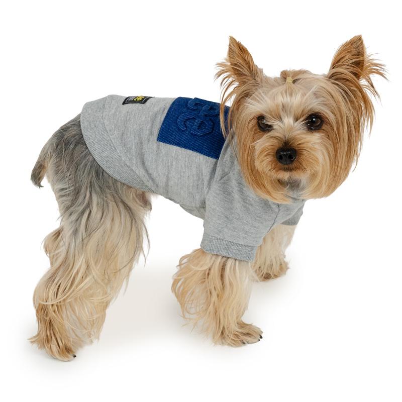 Lee（リー） 犬 服 春 エンボス ロゴ Tシャツ 小型犬 | グレー