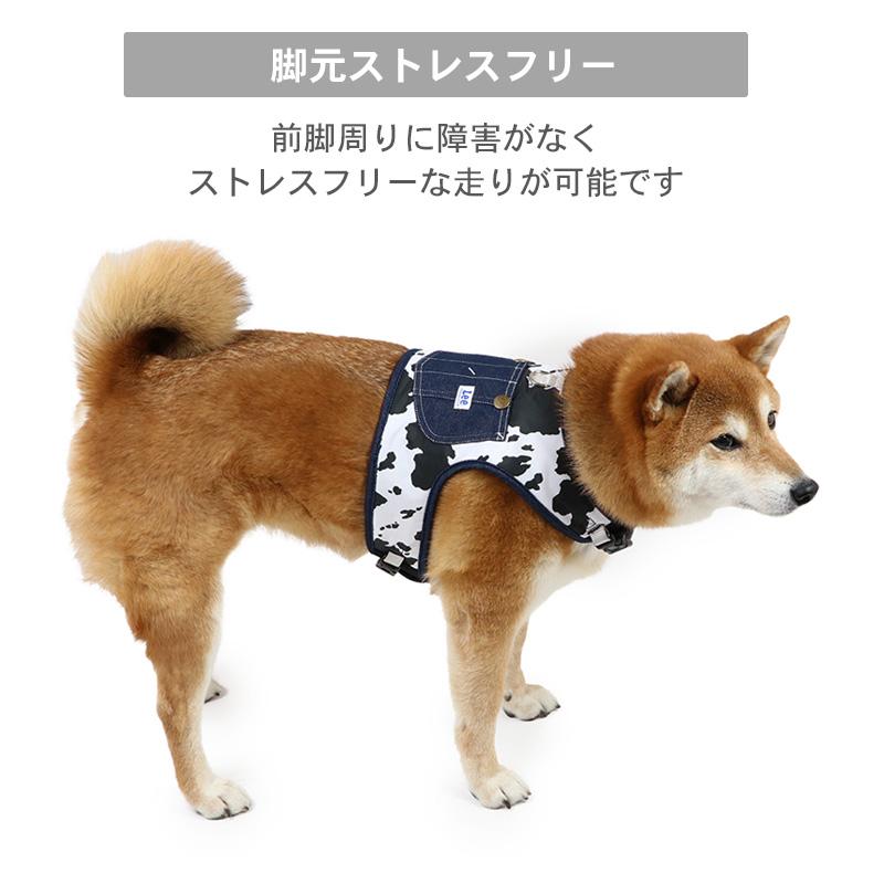 Lee（リー） 犬 ハーネス リード クール 牛柄 中型犬 SM | ブラック