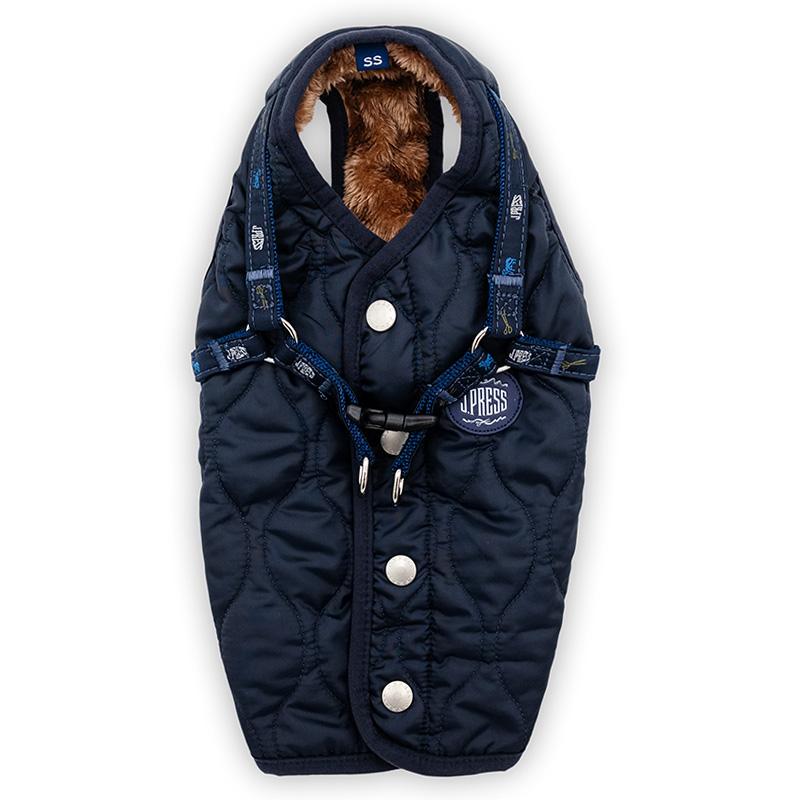 J.PRESS（J.プレス） 犬 服 冬 オニオン アウターハーネス ネイビー