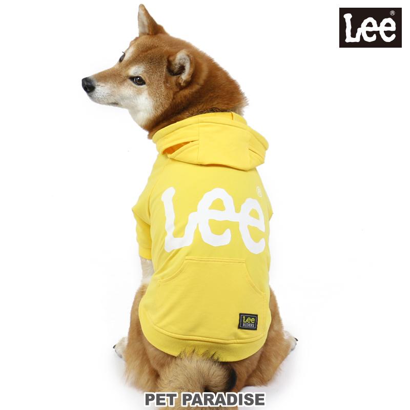 犬 服 春 おしゃれ ブランド 着せやすい 猫 〔 中型犬 〕 リー lee | Ｌｅｅ パーカー 白 ロゴ レッド イエロー｜pet-para｜09