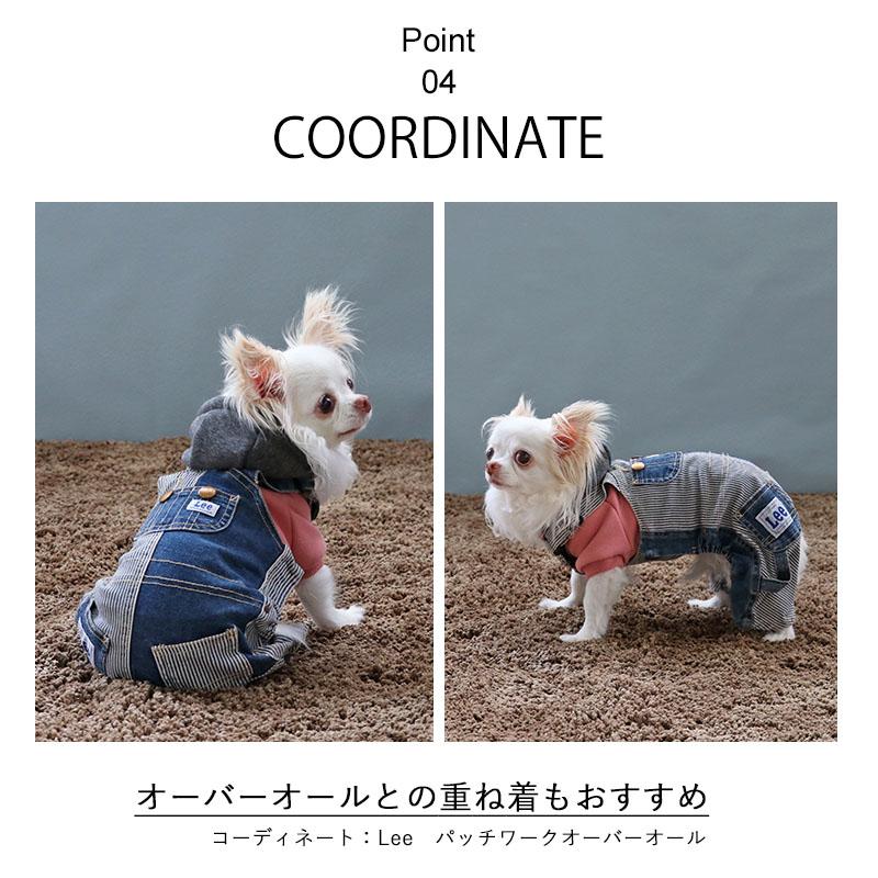 Lee 犬 服 秋冬 Lee パーカー サガラ刺繍 〔 小型犬 〕 グリーン