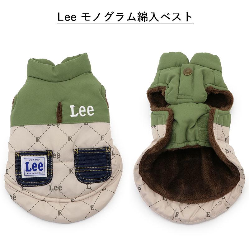 犬 服 冬 Lee 綿入り ベスト 〔小型犬〕 モノグラム カーキ オレンジ | 猫 冬服 暖かい 着せやすい ボア おしゃれ 軽い かっこいい｜pet-para｜05