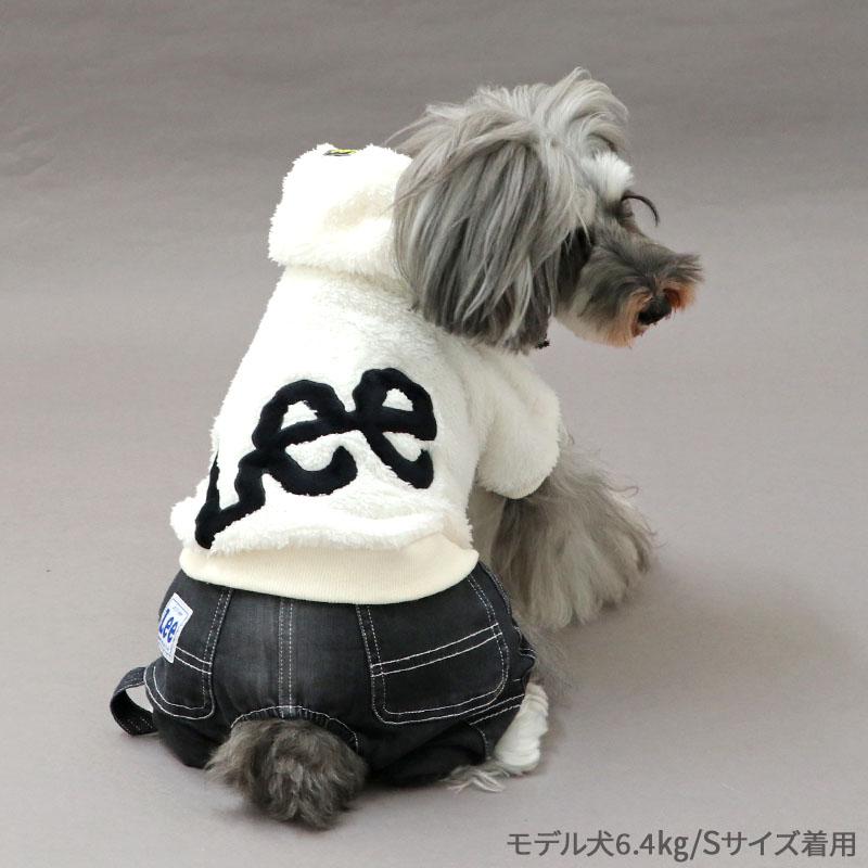 Lee　ペットパラダイスSセット中フリース Lee 犬 服 秋冬 パーカー ボア フリース ホワイト ブラック 小型