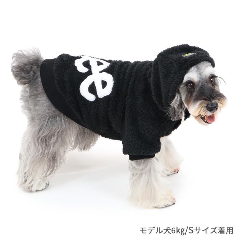 Lee　ペットパラダイスSセット中フリース Lee 犬 服 秋冬 パーカー ボア フリース ホワイト ブラック 小型