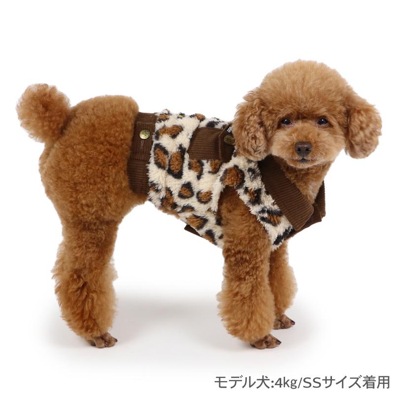 Lee（リー） 犬 服 秋冬 ボア ベスト レオパード ヒョウ柄 小型犬