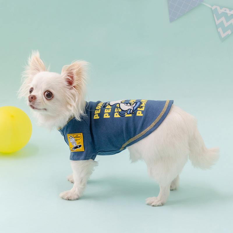 SNOOPY（スヌーピー） 犬 服 秋 スケボー Tシャツ 小型犬 | ネイビー