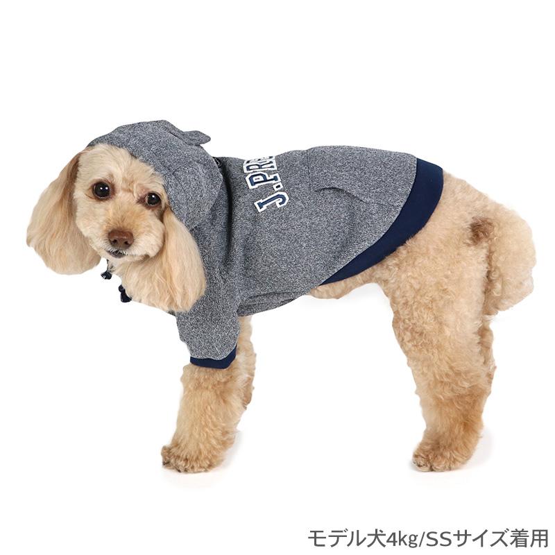 J.PRESS（J.プレス） 犬 服 秋 グレー メッシュ パーカー 小型犬