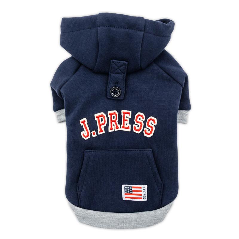 J.PRESS（J.プレス） 犬 服 冬 ロゴ 裏起毛 パーカー 小型犬