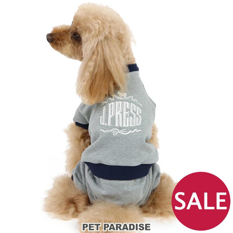 犬 服 冬 ロンパース 着せやすい おしゃれ つなぎ 猫 小型犬 暖かい 裏起毛 ブランド スウェット ロンパース J Press 配色 メール便可 ペットパラダイス 通販 Yahoo ショッピング