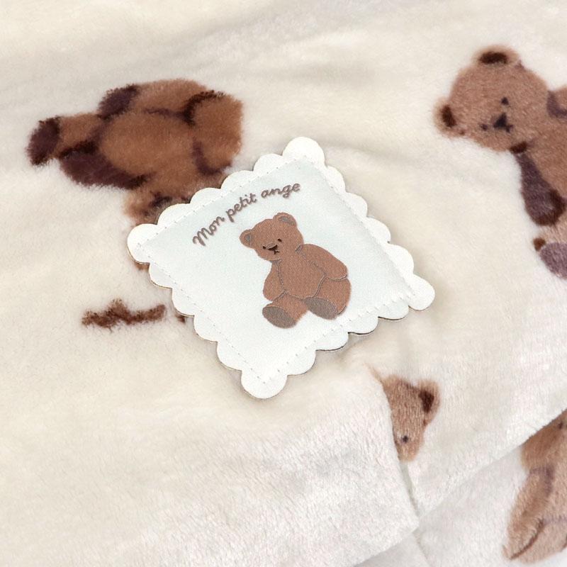 犬 ベッド くまちゃん柄 遠赤外線 丸型 寝袋 (50cm) | ?あったか 防寒