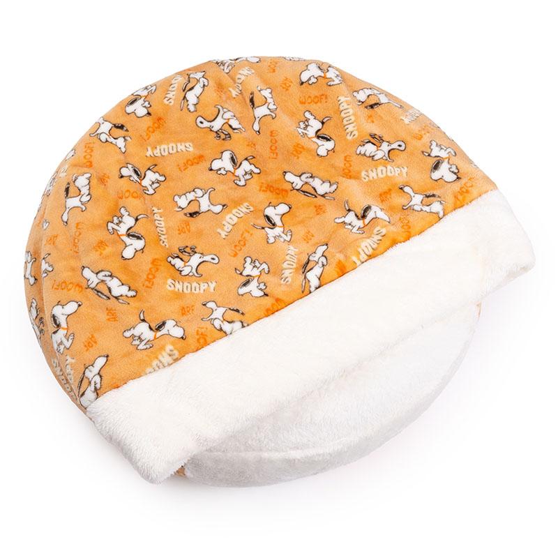 SNOOPY（スヌーピー） 犬 ベッド 冬用 てくてく 丸型 寝袋 （60cm