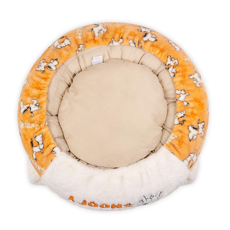 SNOOPY（スヌーピー） 犬 ベッド 冬用 てくてく 丸型 寝袋 （60cm