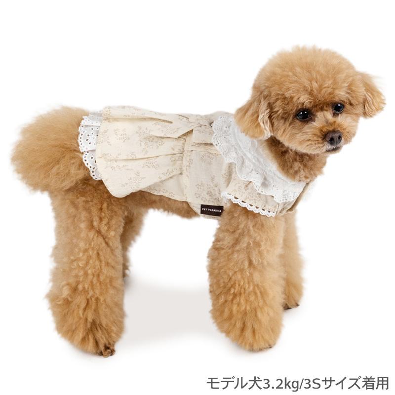 PET PARADISE 犬 服 秋 ナチュラル レース ワンピース 小型犬