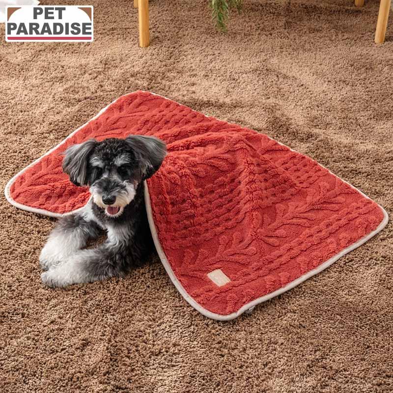 PET PARADISE（ペットパラダイス） 犬 毛布 冬用 アラン柄 ボア