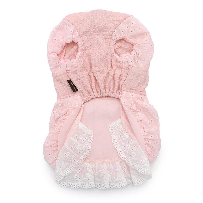 専用SS 犬服 メッシュ素材 マカロン柄 ピンクバルーンワンピ PET PARADISE（ペットパラダイス） 犬 服 春 レース バルーン