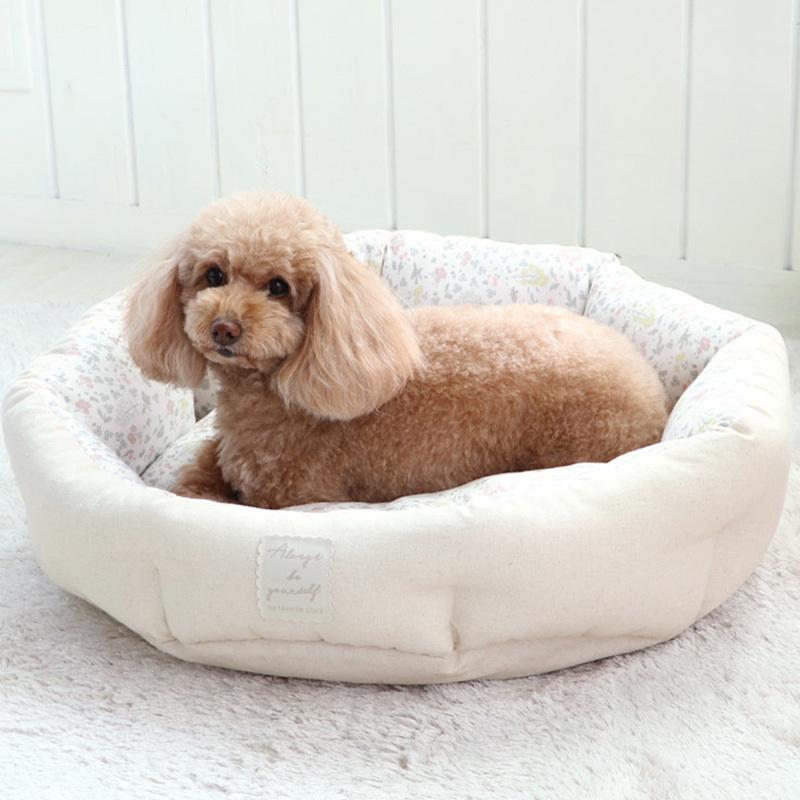 ペットベッド 犬 猫 洗える おしゃれ 小型犬 クッション付き 犬 ベッド 犬用ベッド ふかふか ナチュラル 花柄 カドラーベッド 45cm ペットパラダイス 通販 Paypayモール