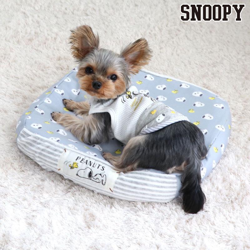 犬 猫 ベッド ペットベッド 犬用ベッド 洗える 犬用ベッド 猫ベッド 丈夫 スヌーピー 顔ドット柄 四角 カドラー (38×32cm)