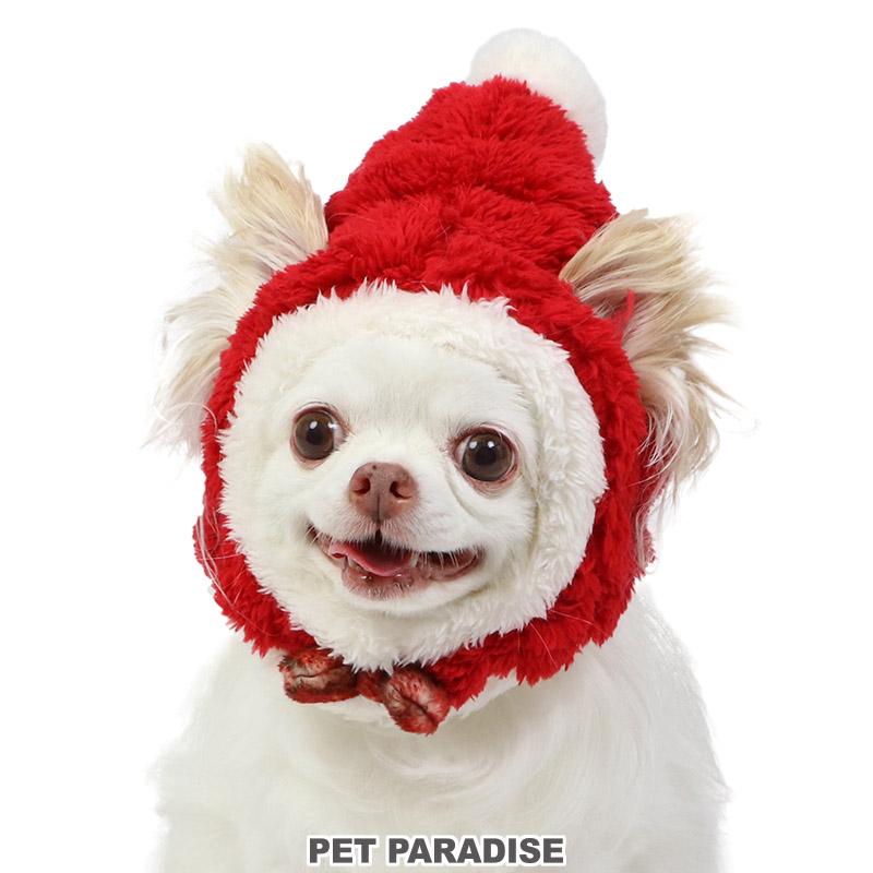 犬 帽子 クリスマス サンタ 〔小型犬〕 ふわふわ チェック柄 | 暖かい 防寒 あったか コスプレ コスチューム かわいい メール便可｜pet-para｜02