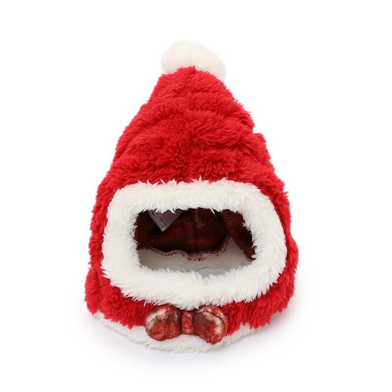 犬 帽子 クリスマス サンタ 〔小型犬〕 ふわふわ チェック柄 | 暖かい 防寒 あったか コスプレ コスチューム かわいい メール便可｜pet-para｜06