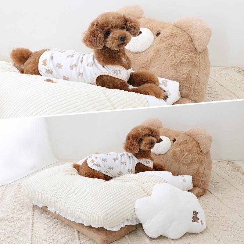 PET PARADISE 犬 ベッド くまちゃん 折り畳み ペットベッド