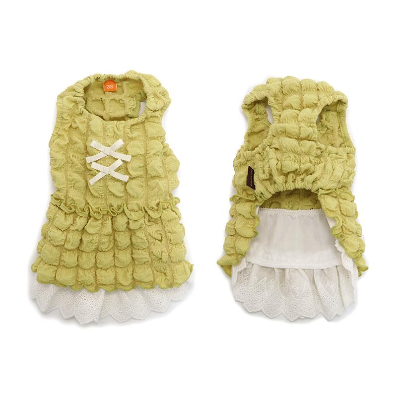 cocopo　ハンドメイド犬服　ワンピース PET PARADISE 犬 服 春夏 ワンピース 小型犬 ぽこぽこ | 猫 ホワイト