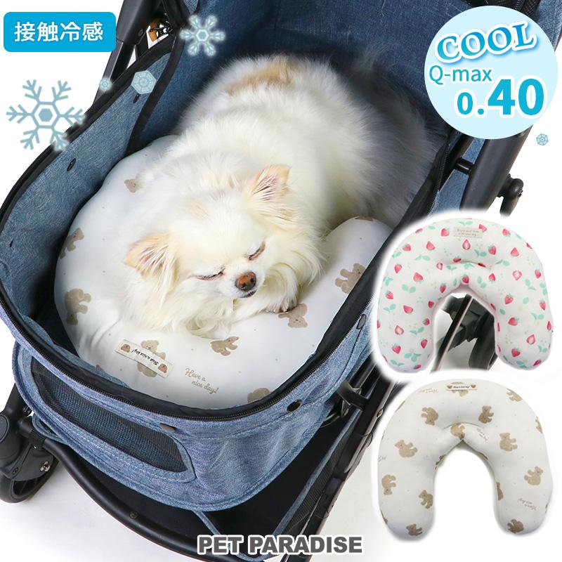 PET PARADISE 犬 クール ピロー クッション くま いちご&お花柄 PET PARADISE 犬 クール ピロー クッション くま いちご&お花柄