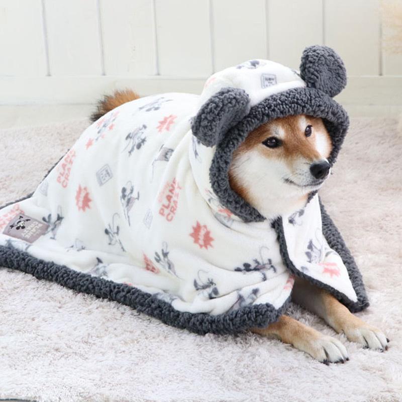 犬 服 セール 冬 おしゃれ 暖かい ディズニー あったか 中型犬 猫 毛布 保温 ミッキーマウス 着る毛布 プレーン 中型犬 返品不可 ペットパラダイス 通販 Yahoo ショッピング