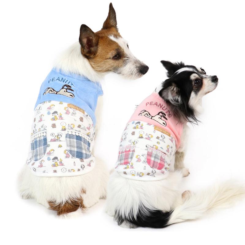 犬服 犬 服 おしゃれ マフラープレゼント対象商品 小型犬 超小型犬 スヌーピー ベイビー タンクトップ 青 桃 ペット 猫 ブランド メール便可 ペットパラダイス 通販 Paypayモール