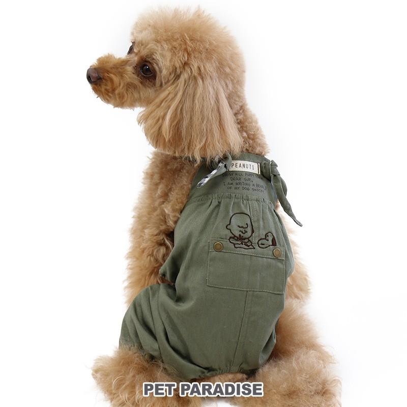 犬服 犬 服 春 ペットパラダイス スヌーピー カーキ オーバーオール 小型犬 超小型犬 小型犬 つなぎ 1着のみメール便可 ペットパラダイス 通販 Paypayモール