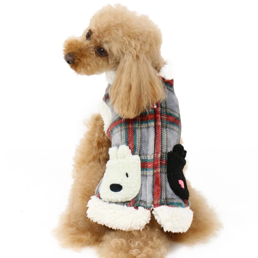 犬服 犬 服 ペットパラダイス リサとガスパール チェック 背開き ベストｓｍ 中型犬 背中 開き暖かい あったか 保温 防寒 ペットパラダイス 通販 Paypayモール