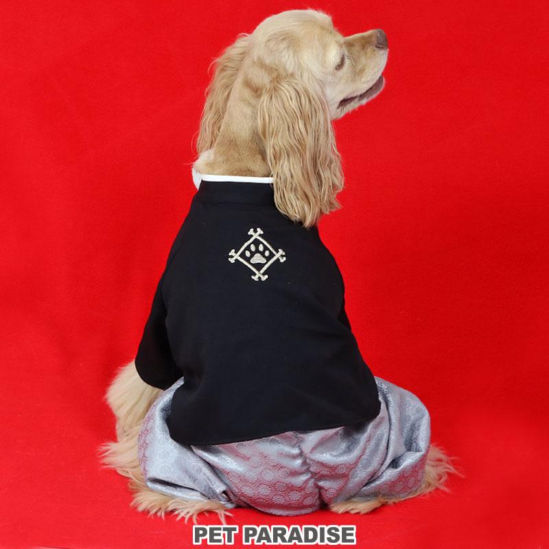 PET PARADISE 犬 服 秋冬 着物 黒 金糸 紋付き 袴 中型犬 大型犬