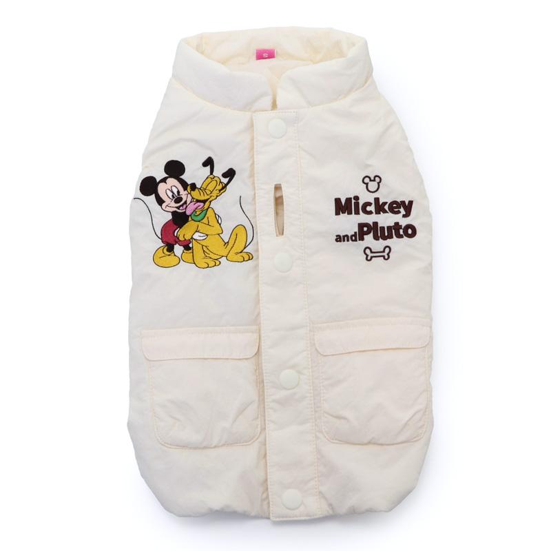 Disney（ディズニー） ミッキー 犬 服 秋 遠赤外線 軽ふわ ベスト 背中