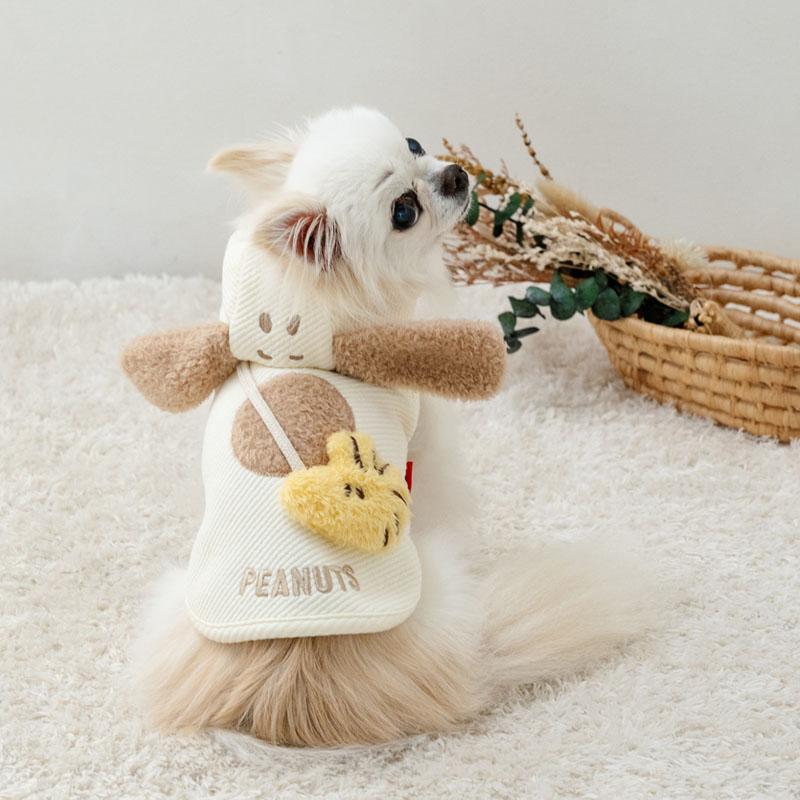 SNOOPY（スヌーピー） 犬 服 秋 仲良し パーカー 小型犬 | ベージュ