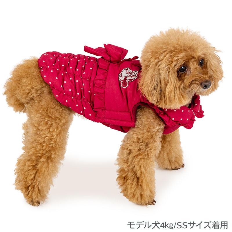 Disney（ディズニー） ミニーマウス 犬 服 冬 襟付き 綿入 ベスト 小型