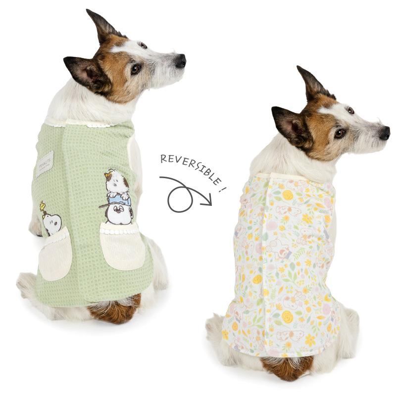 SNOOPY（スヌーピー） 犬 服 春 のほほんベスト 小型犬 | グリーン