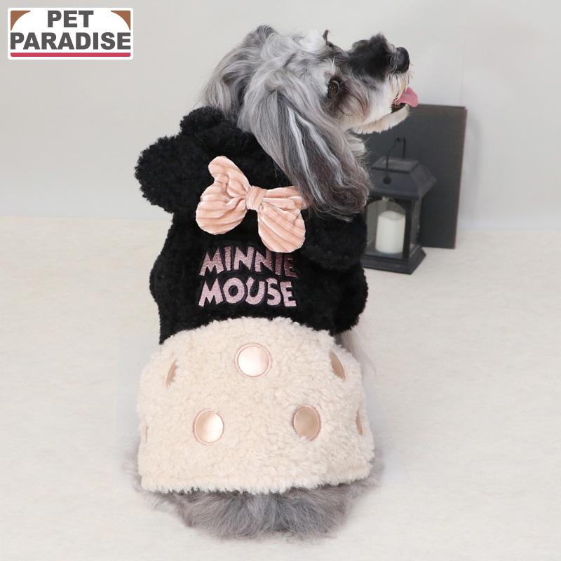 Disney（ディズニー） 犬服 冬 ミニーマウス パーカー 小型犬 ブラック