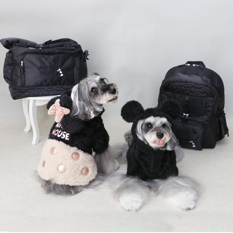 Disney（ディズニー） 犬服 冬 ミニーマウス パーカー 小型犬 ブラック