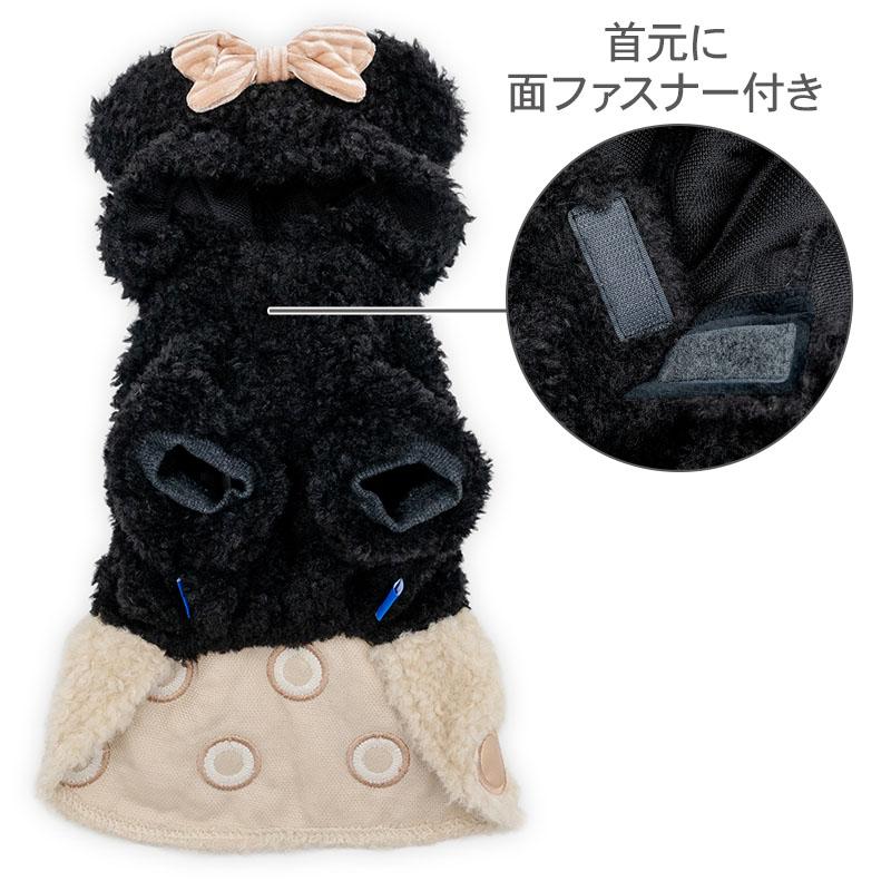 Disney（ディズニー） 犬服 冬 ミニーマウス パーカー 小型犬 ブラック