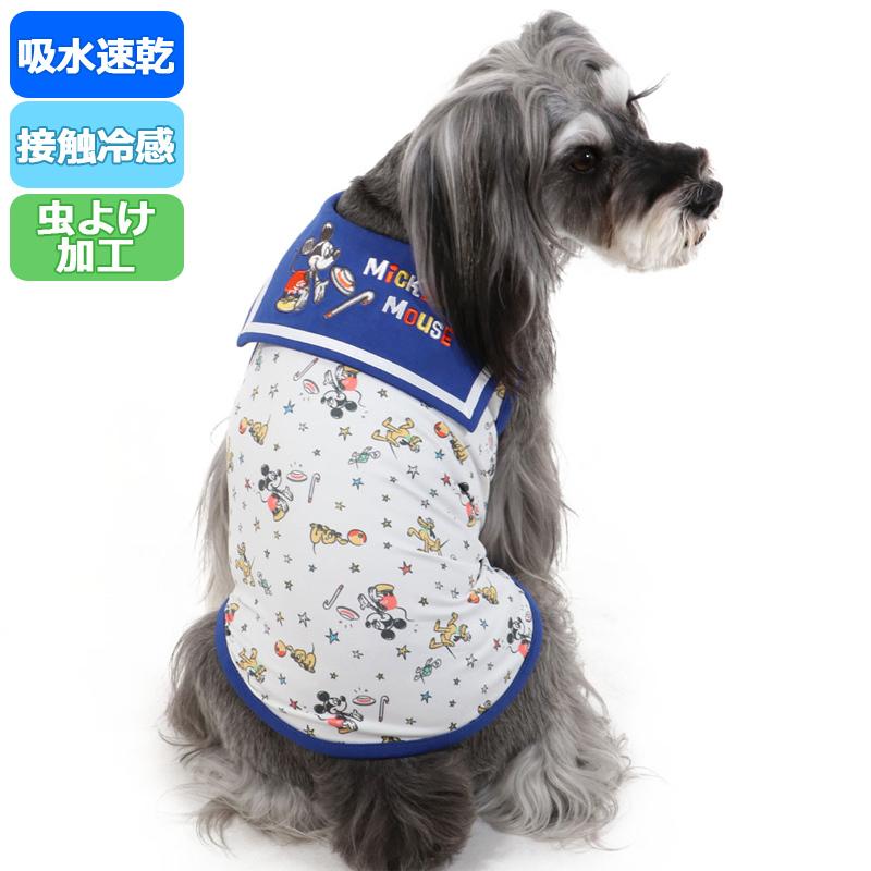 犬 服 夏 クール ディズニー 虫除け ひんやり ブランド おしゃれ 小型犬 超小型犬 猫 接触冷感 ミッキーマウス セーラー タンク 小型犬 メール便可