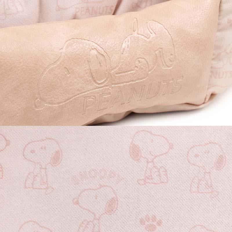 スヌーピー 犬 ベッド 淡色カドラー (64×48cm) 小型犬 | ふわふわ おしゃれ かわいい 猫 ペットベッド もこもこの画像