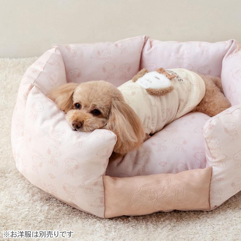 SNOOPY（スヌーピー） 犬 ベッド 淡色カドラー (64×48cm) 小型犬